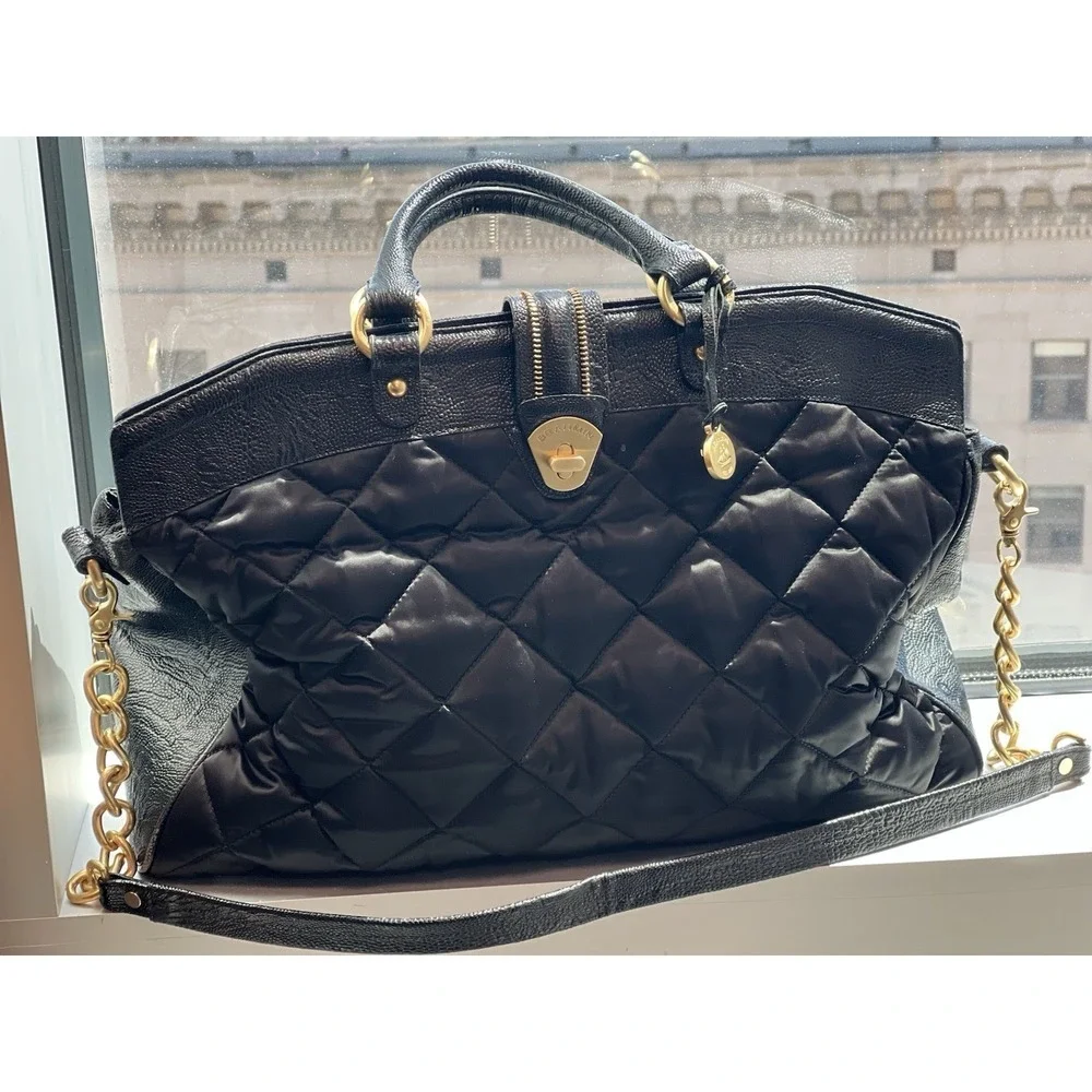 Brahmin Black Quilted Leather Briefcase - Picture 8 of 15
